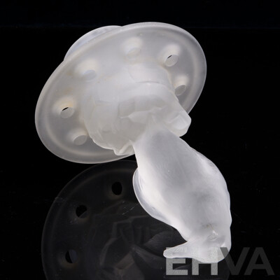 Vintage Glass Vase Frog in Antarctic Penguin Theme