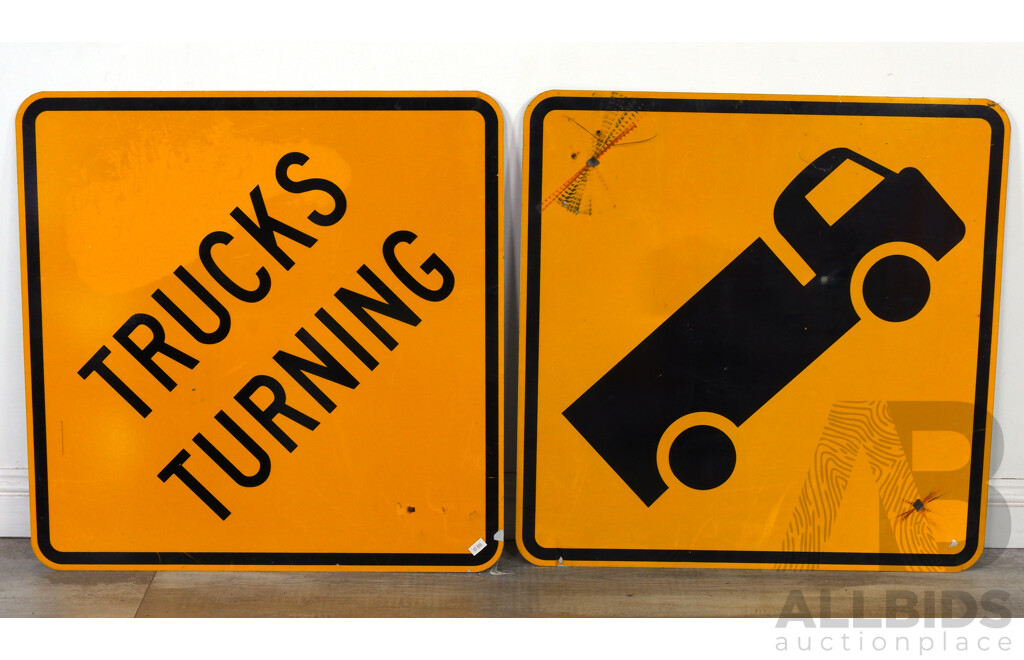 Pair of Metal Road Signs