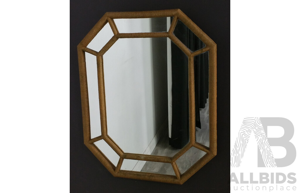 Vintage Mirror on Faux Rope Frame