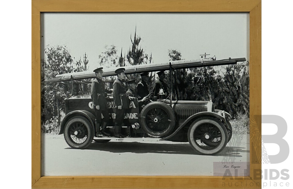 Vintage Canberra Fire Brigade, Copy of Vintage Photographed, 44.5 x 55.5 cm (frame)