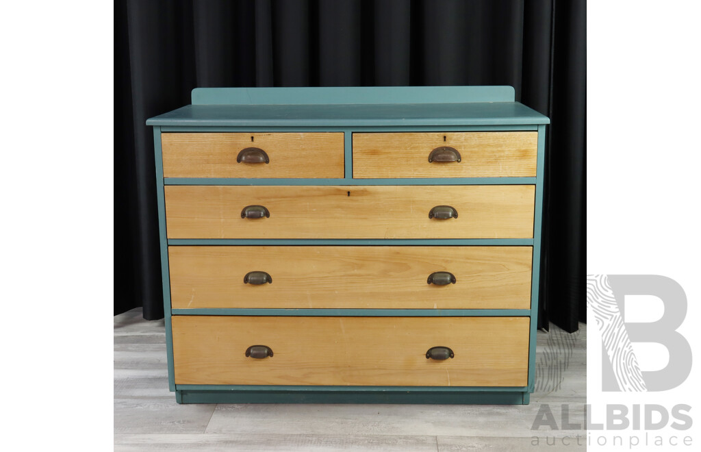 Pine Gentleman's Five Drawer Chest