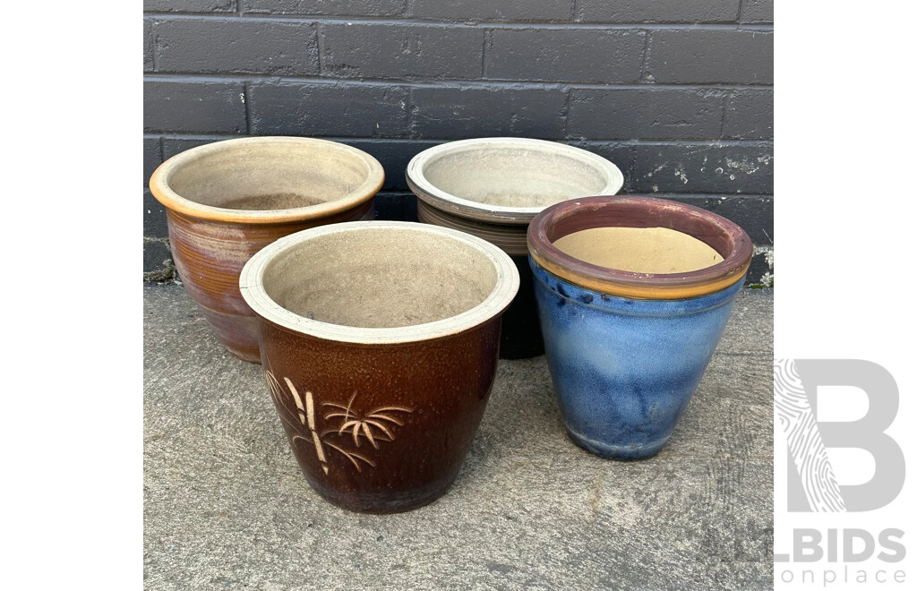 Set of Four Ceramic Pots