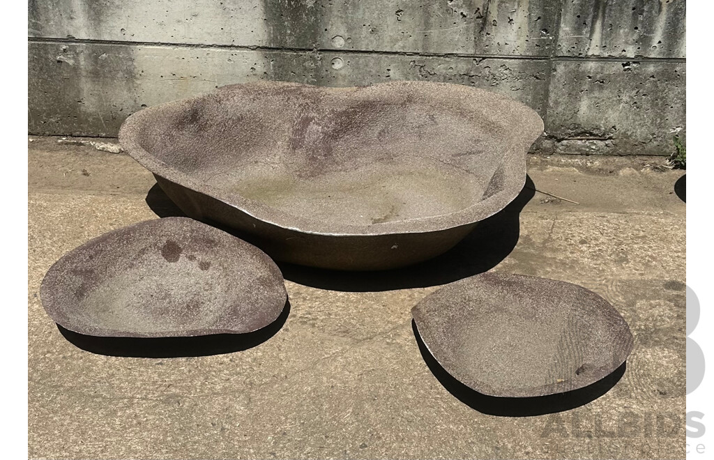 Set of Three Fibreglass Waterfall Ponds