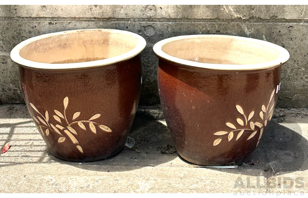 Pair of Glazed Planters