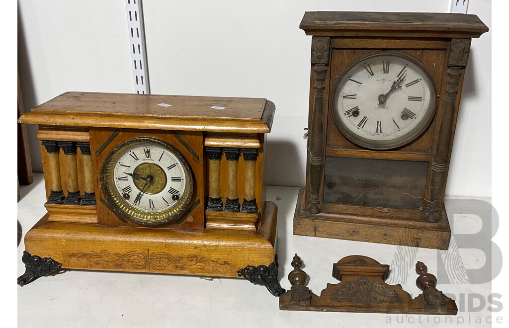 Two Antique Mantle Clocks for Restoration