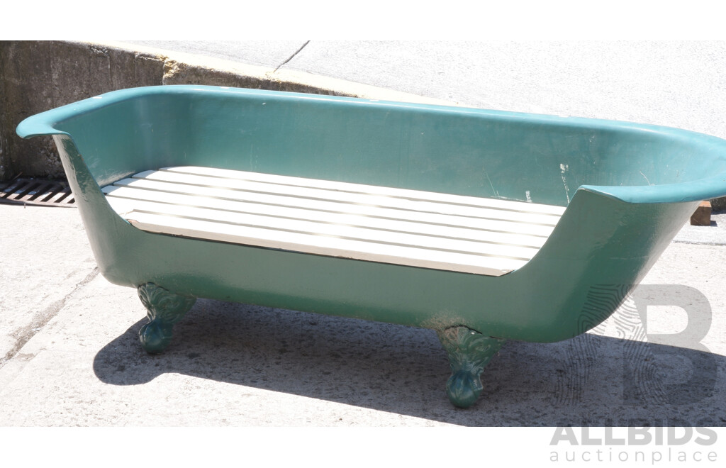 Cast Iron Claw Foot Tub Refitted as Bench Seat