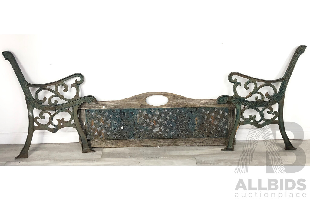 Cast Iron Bench Ends and Back Rest