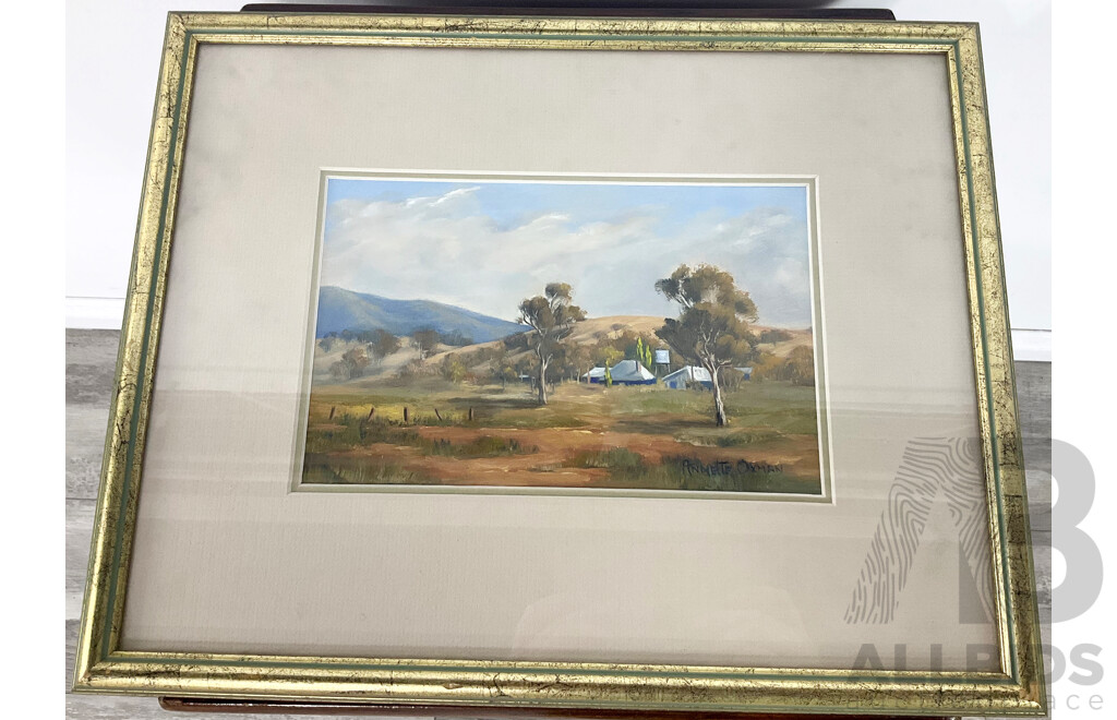 Annette Oxman, Stroud Farmhouse NSW, Oil on Canvas on Board