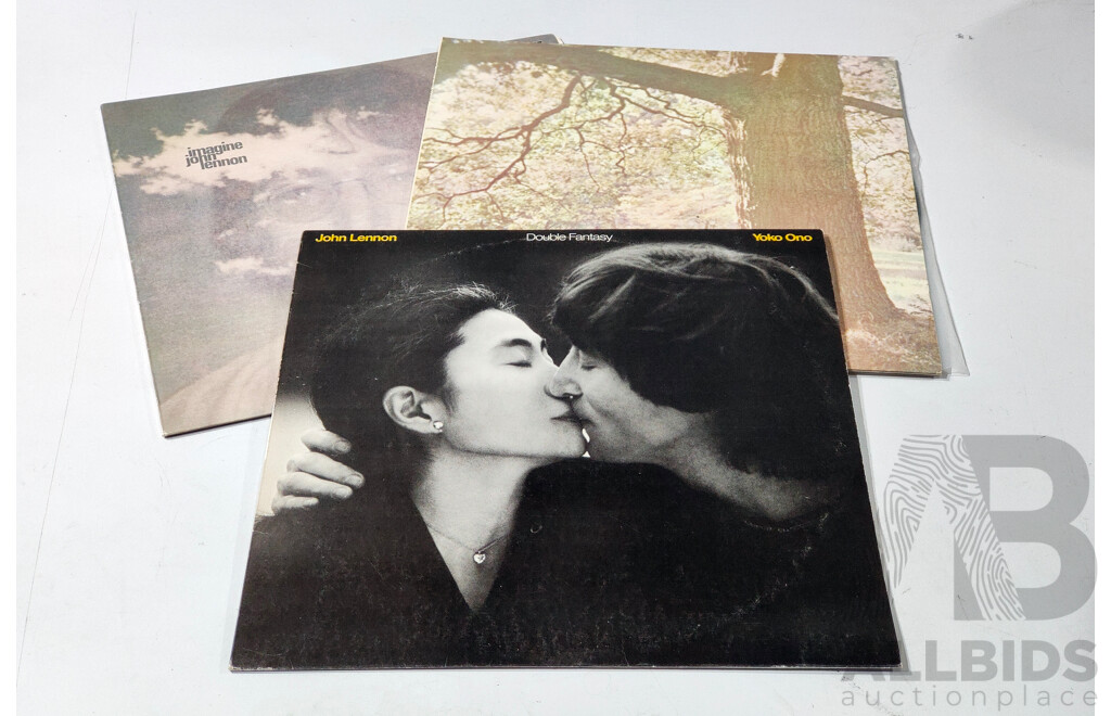 John Lennon Plastic Ono Band, PCSO 7124, John Lenno  Double Fantasy, GHS2001 & John Lennon Imagine, Includes Photo Insert, All Vinyl LP RecordsQ4PAS10004