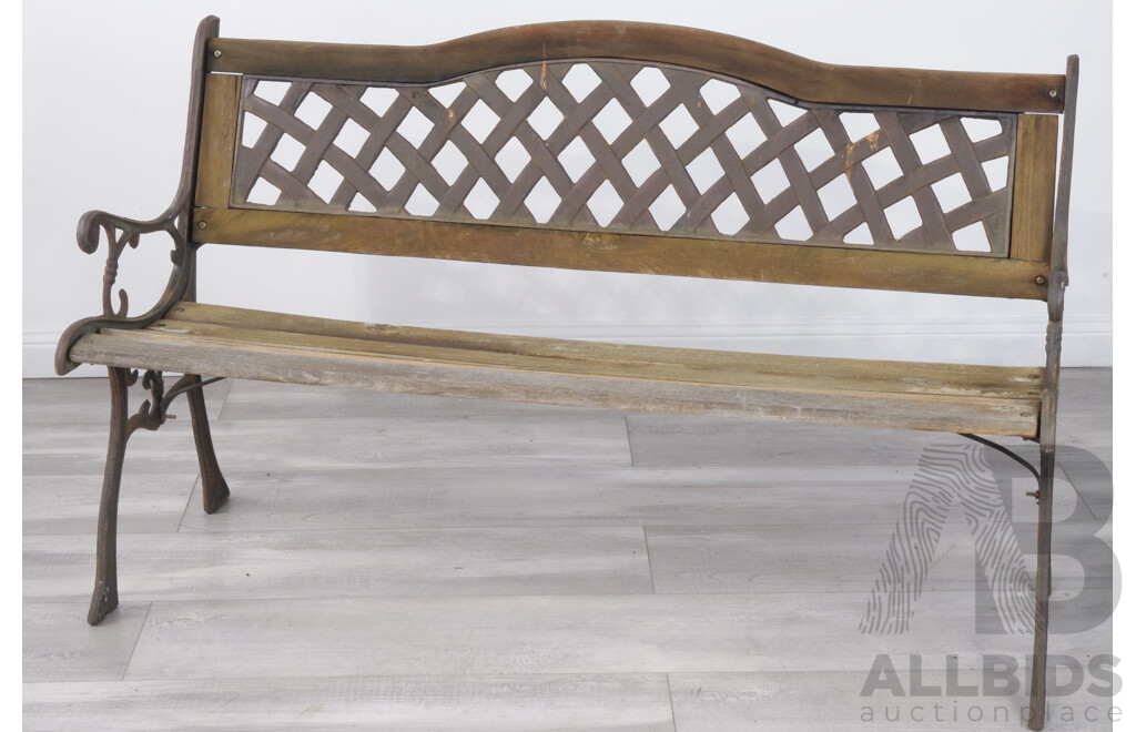 Cast Iron and Timber Outdoor Bench