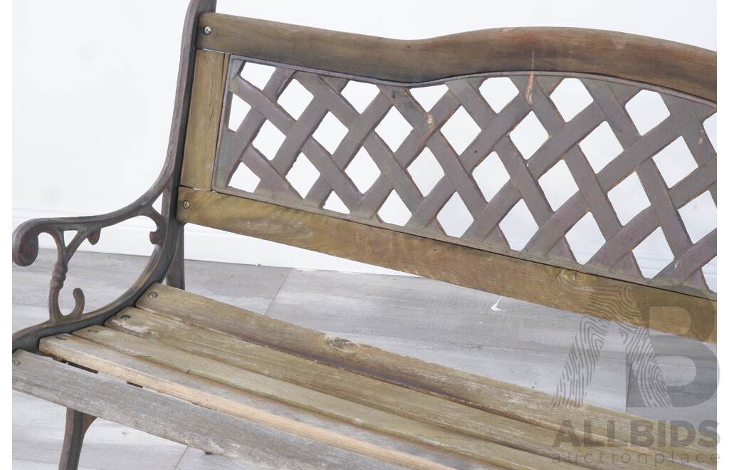 Cast Iron and Timber Outdoor Bench