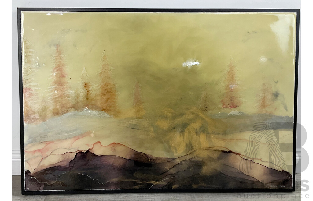 Landscape, Mixed Media and Resin on Canvas