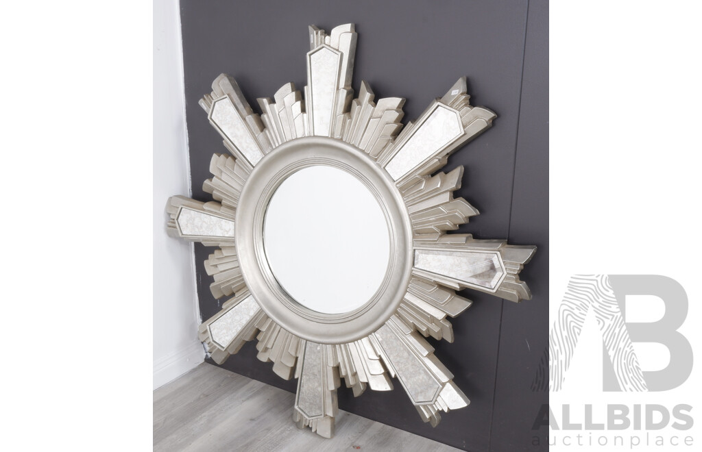 Large Art Deco Style Sunburst Mirror