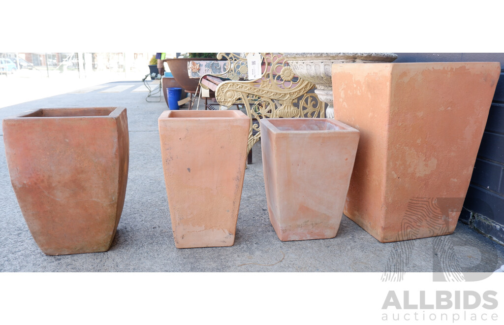 Four Square Terracotta Plant Pots