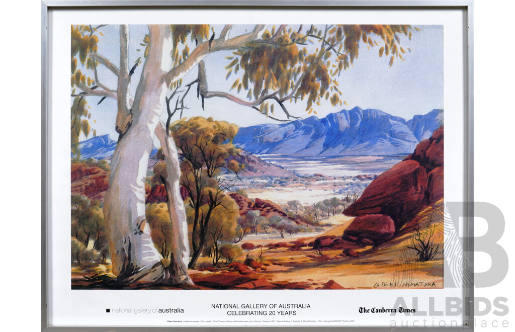 Framed Albert Namatjira Poster - National Gallery of Australia Celebrating 20 Years