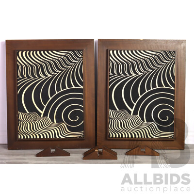 Very Cool Pair Planos Sonos Speakers Designed by Bertagna, with Set Wooden Feet, Model PL6U