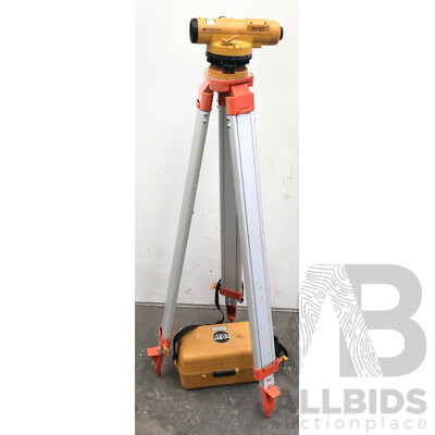 Topcon Optical Autolevel with Single Stage Flat Top Aluminium Surveyors Tripod