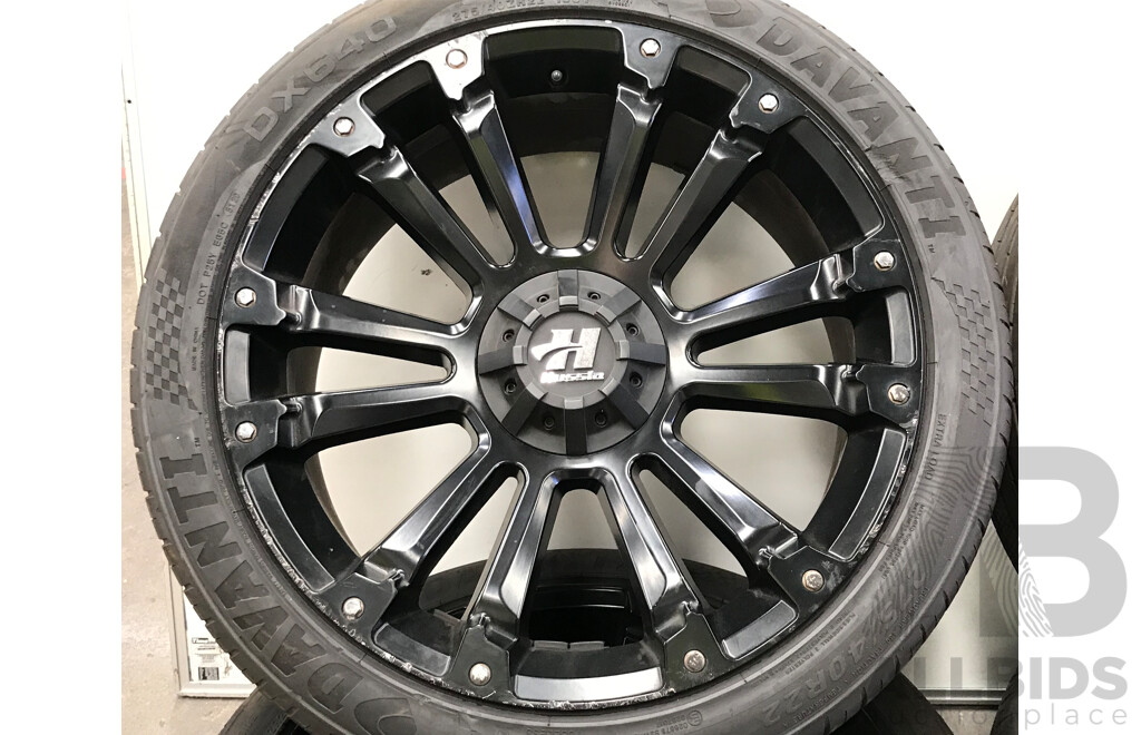 Hussla Ambush 22 Inch Five Stud Alloy Wheels with Davanti DX640 Tyres - Set of Four