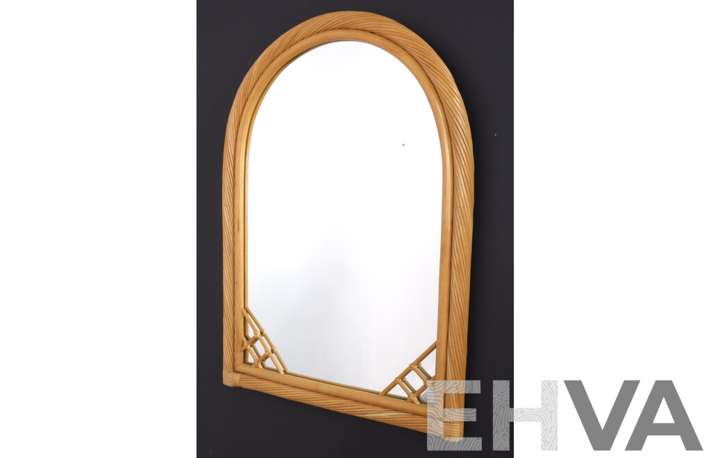 Vintage Arched Cane Mirror