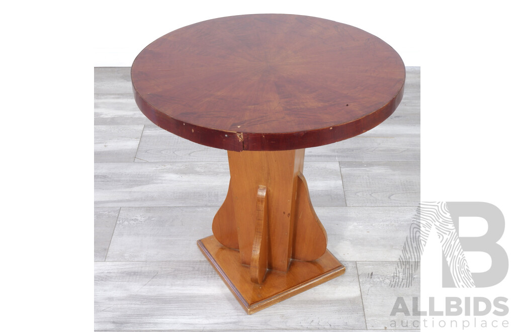 Art Deco Circular Pedestal Side Table