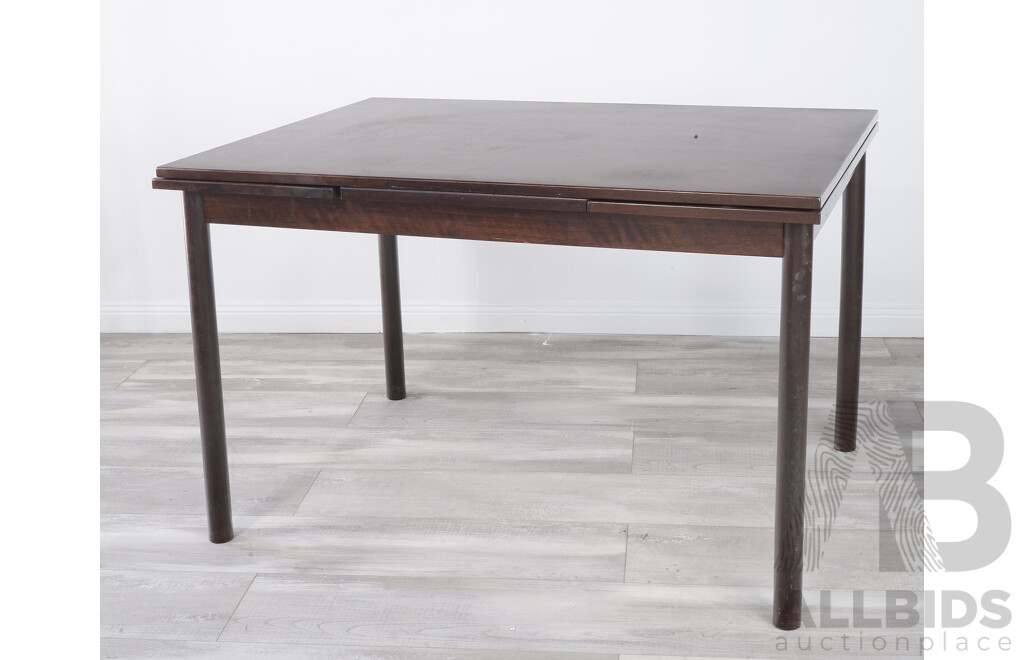 Mid Century Dark Stained Extension Dining Table