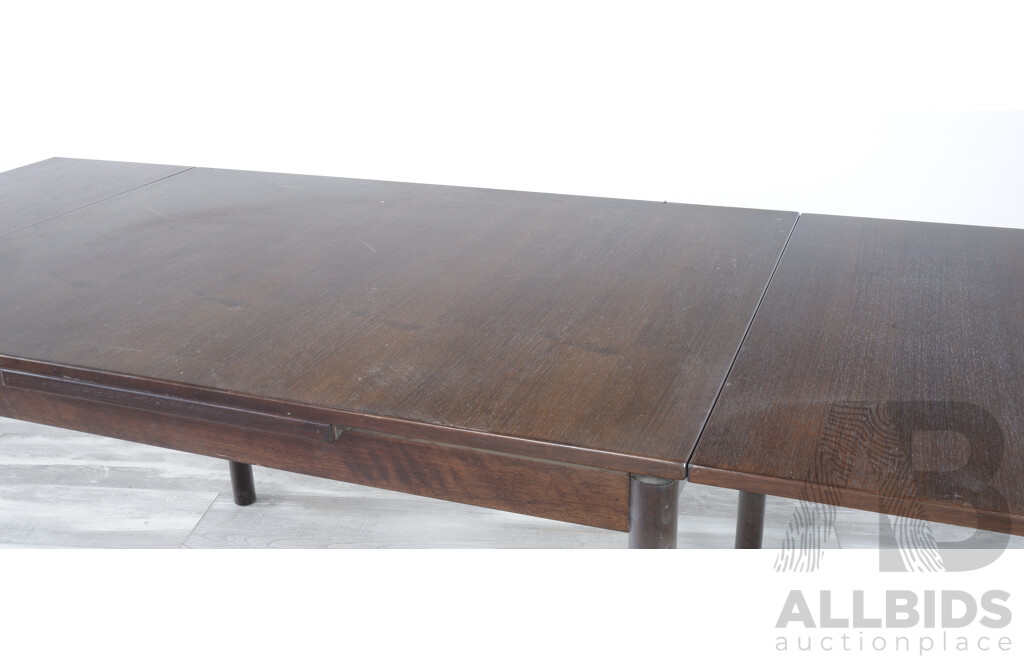 Mid Century Dark Stained Extension Dining Table