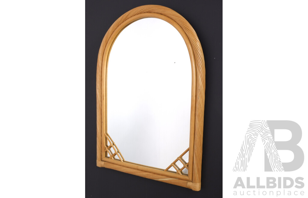 Vintage Arched Cane Mirror