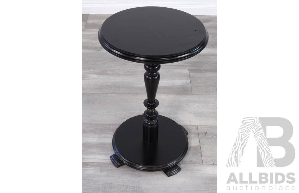 Antique Style Ebony Stained Pedestal Table