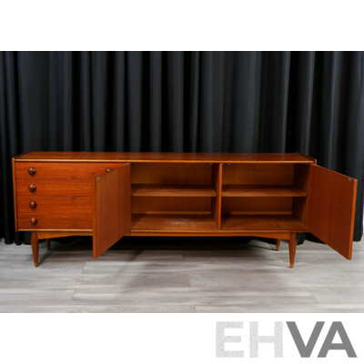 Summertone Mid Century Teak Sideboard with Four Drawers and Two Doors