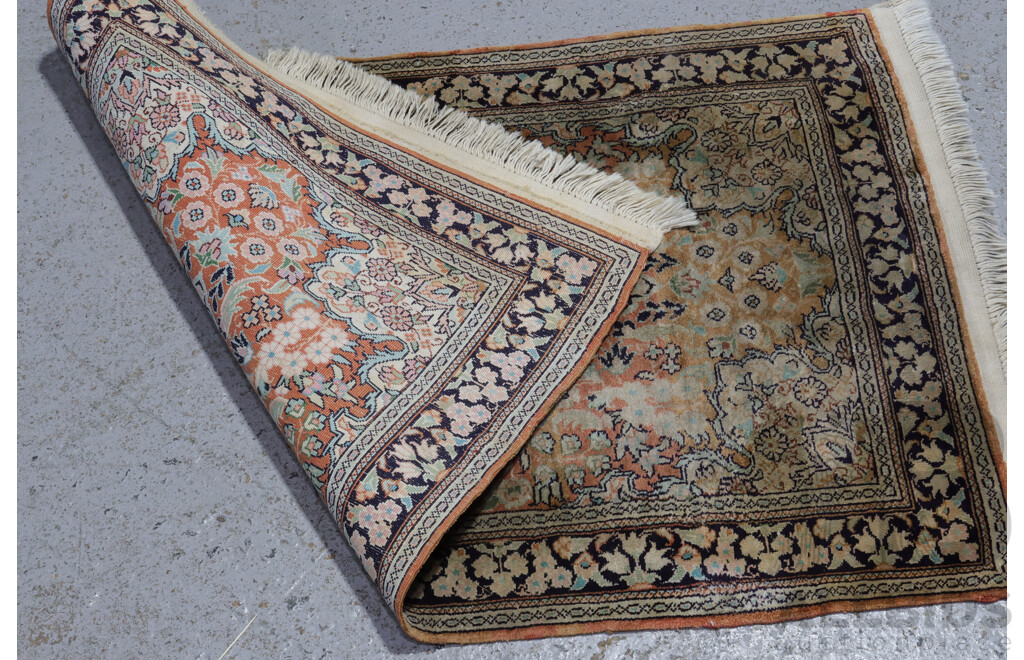 Finely Hand Knotted Kashmiri Silk Rug