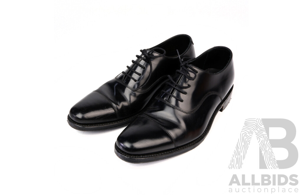 Pair English Made Loake Goodyear Welted Black Leather Shoes