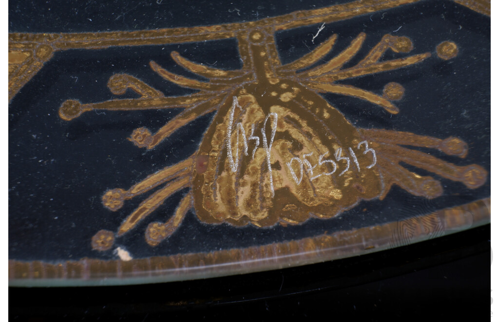 Large Peter Crisp 'Honeysuckle' Pattern Gold Enamelled and Stone Adorned Bowl From the Tableware Range, Dia. 36cm
