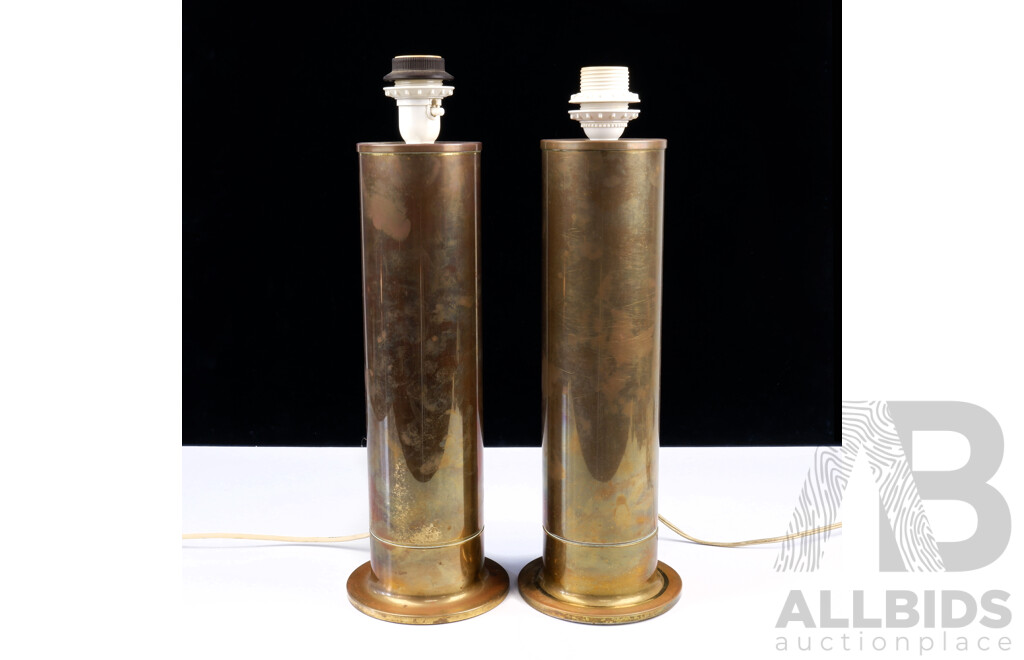 Pair Swedish Made Weighted Brass Lamp Bases by Hans Agne Jakobsson