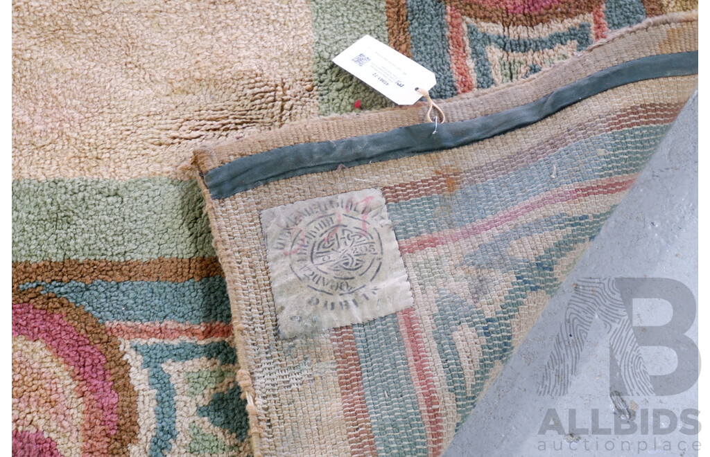 Rare Large Irish Arts and Crafts Wool Carpet by Dun Emer Guild Dublin