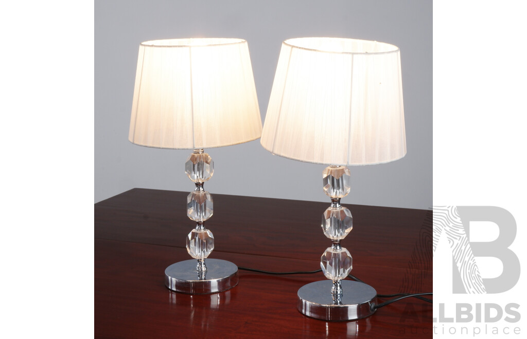 Pair of Perspex Table Lamps with Shear Shades