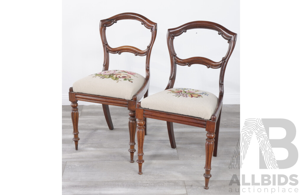 Pair of Victorian Rosewood Dining Chairs