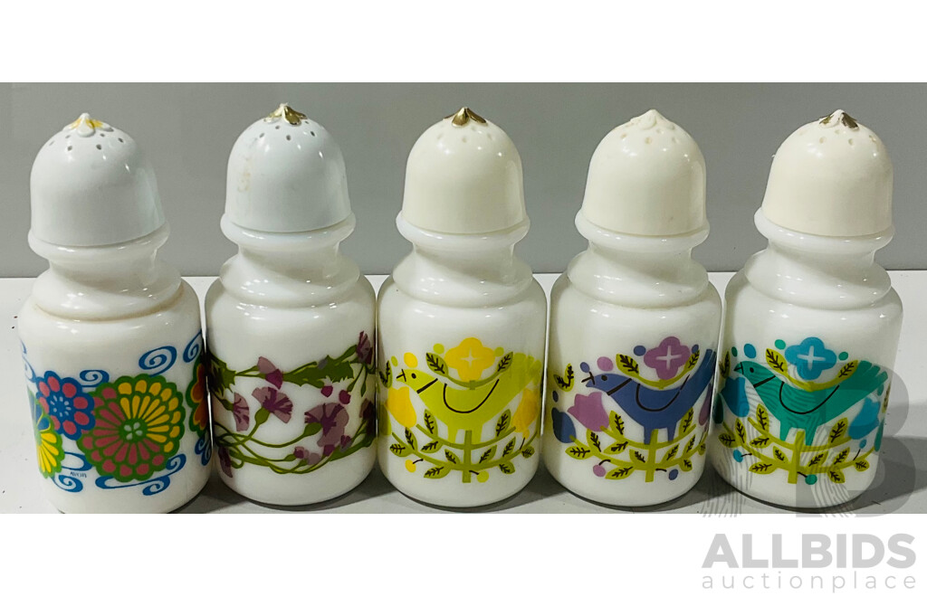 Collection of Five Decorative Vintage Avon Glass Fragrance Bottles