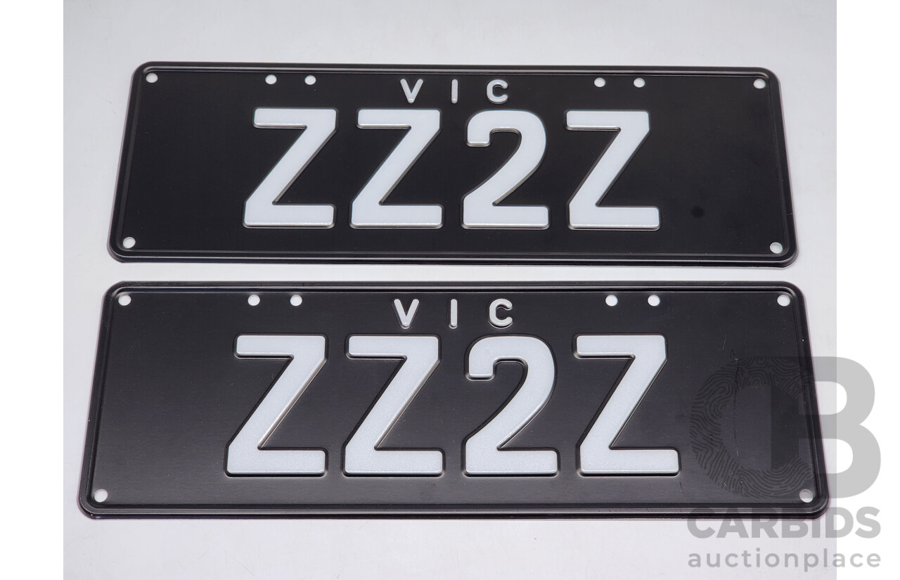 Victorian VIC Custom 4 - Character Alpha/Numeric Number Plate ZZ2Z