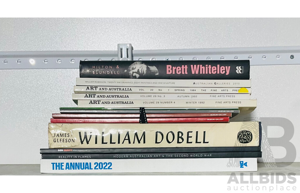 Collection Books Relating to Australian Art and Artists Including Brett Whiteley, Sidney Nolan, William Dobell and More