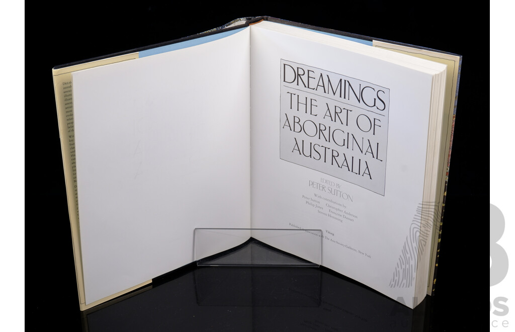 First Edition, Dreamings the Art of Aboriginal Australia, Edited by Peter Sutton, Viking, 1989, Hardcover with Dust Jacket