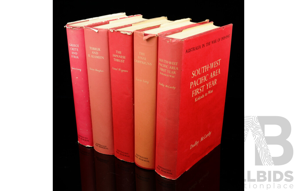 Set Five First Edition Australia in the War of 1939 to 1945 Comprising Volume 2, 3, 4, 5 & 7