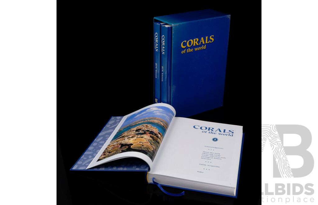 First Edition, Three Volume Set, Corals of the World, J Veron & M Stafford Smith, Australian Institute of Marine Science, 2000, Hardcovers in Slip Case