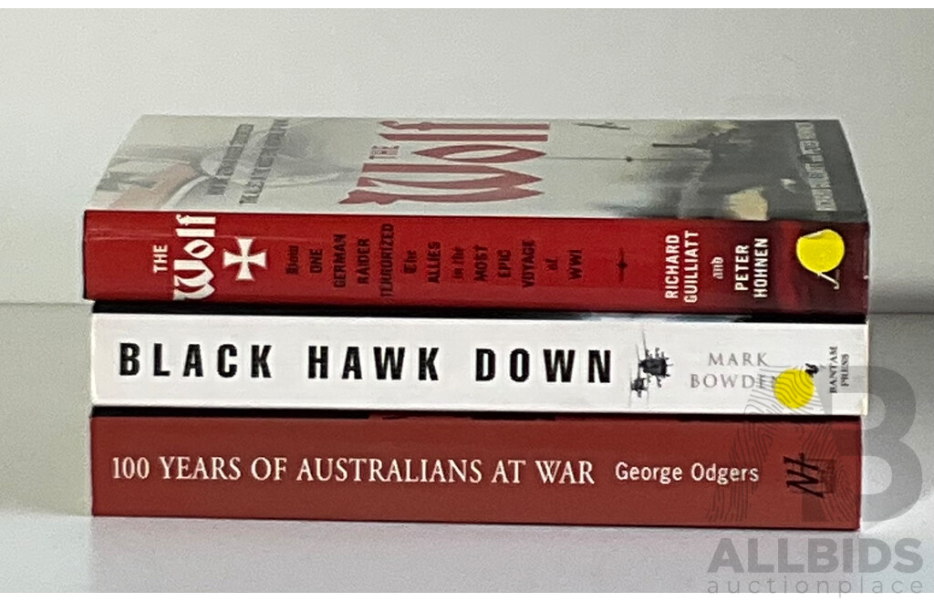 Collection Books Relating to War Including Singed by Author the Wolf and More