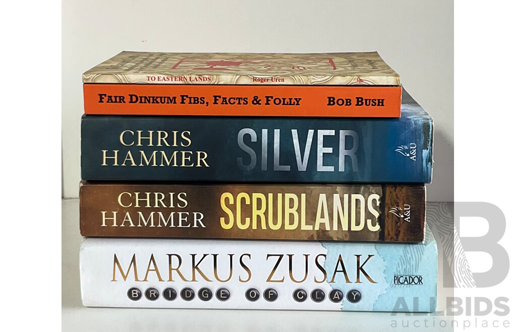 Collection Books Signed by the Authors Including Markus Zusak Bridge of Clay, Two Chris Hammer Titles and More