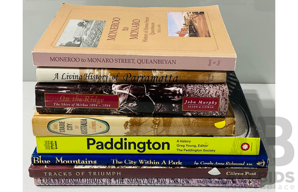 Collection Eight Books Relating to NSW, Sydney, Queanbeyan History