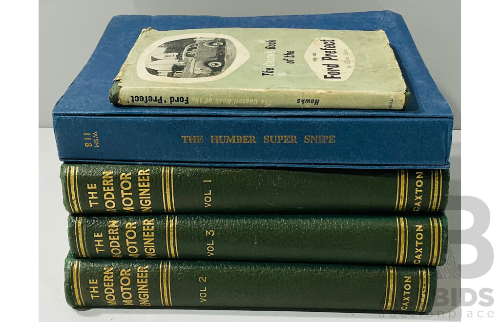 Collection of Vintage Motoring Manuals Including Humber Super Snipe and More