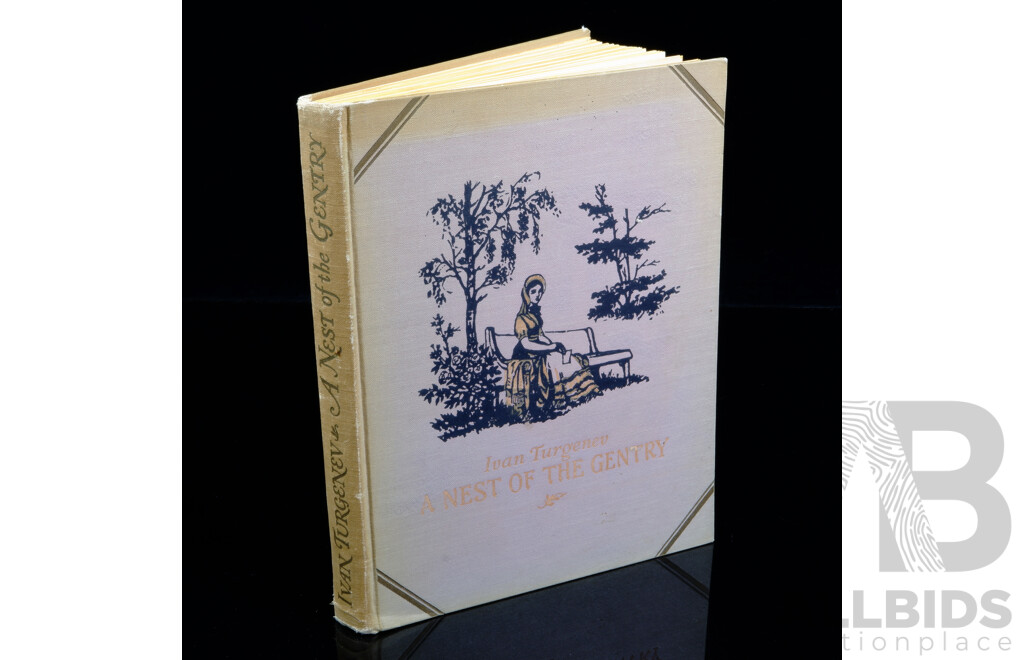 A Nest of Gentry, Ivan Turgenev, Illustrated Konstantin Rudakov, Foreign Language Publishing House, Moscow, 1951, Hardcover