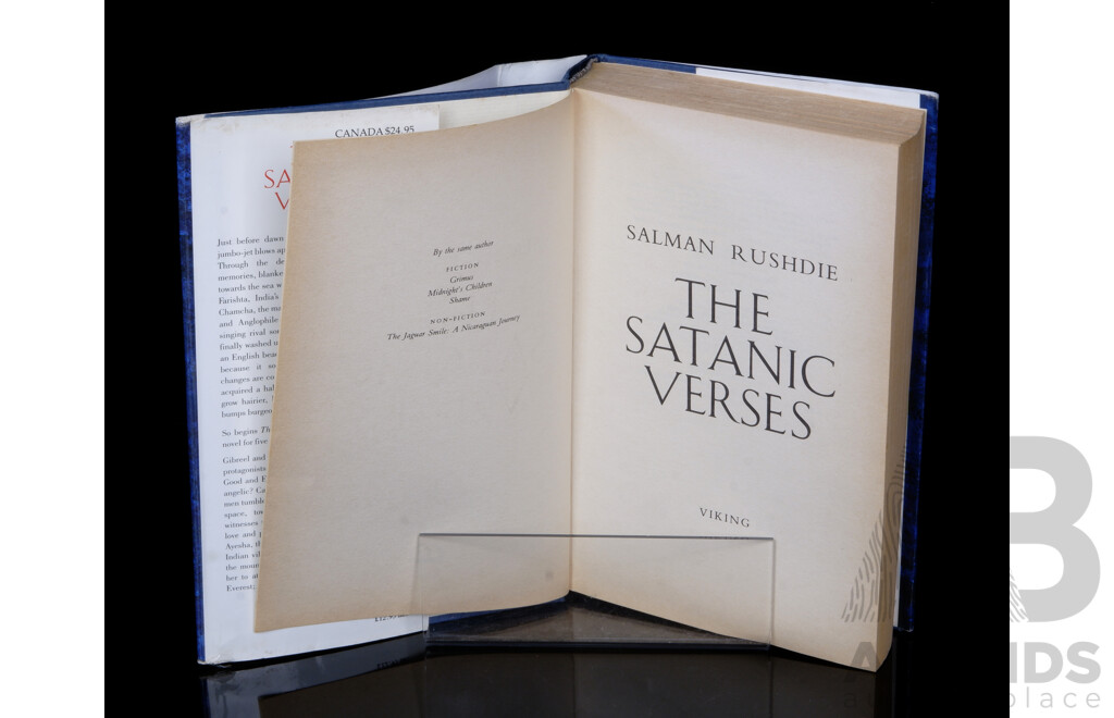 First Edition, The Satanic Verses, Salman Rushdie, Viking, 1988, Hardcover with Dust Jacket