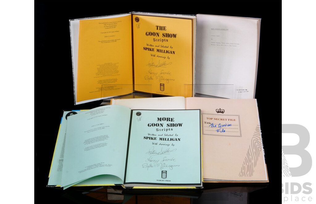 Collection Four Books Relating to Entertainment Including The Goon Show and Rare Monty Python and the Holy Grail Book