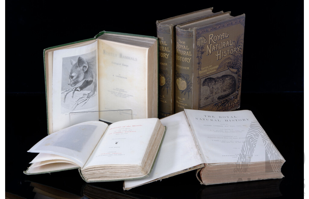 the Royal Natural History, Edited by R Lydekker, Volumes 1to 3, Frederick Warne & Co, London, 1893, Mostly Mammals by Same Author, 1903, Memories of the Months by Sir H Maxwell. 1912, All Hardcovers